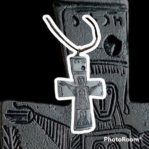 Cross Pendant With Leather String Boho Unisex Necklace
